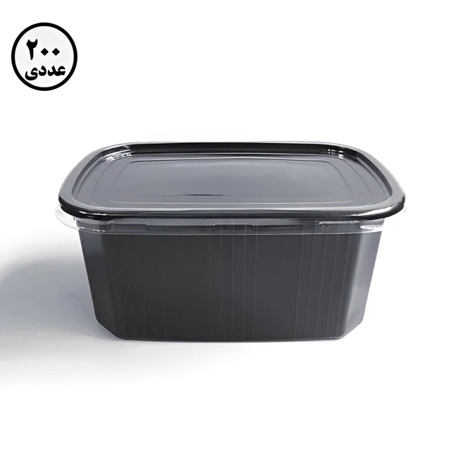 ظرف چهارگوش مشکی مهرپارسا کد L4 ( 200 عددی )