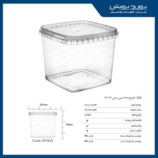 ظرف مربع 1100 سی سی پولاد پویش