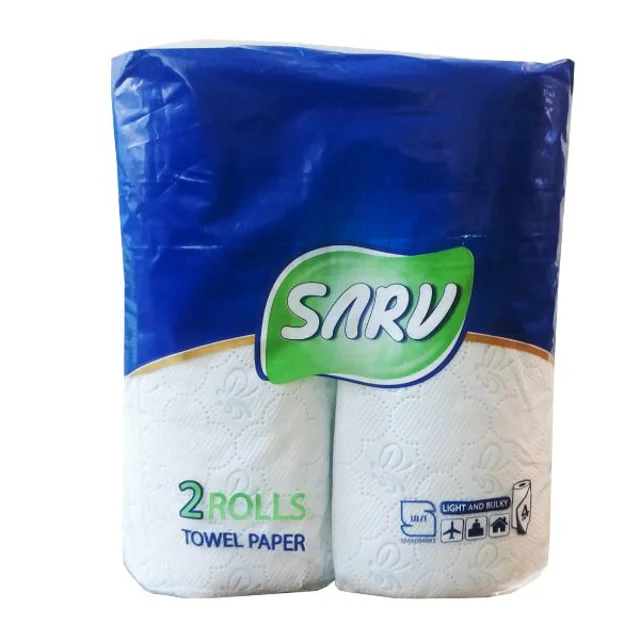 دستمال حوله‌ای دوقلو سرو ممتاز ( 18 بسته دو تایی )