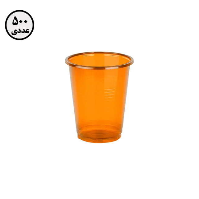 لیوان آب خوری P.P نارنجی تک پلاست ٧٥٠ گرمی ( 500 عددی )